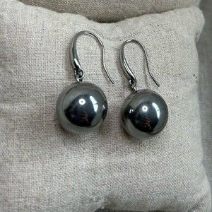 Stainless steel round fall drop earrings